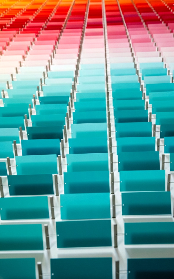 Color gradient samples showing teal to pink to orange palette